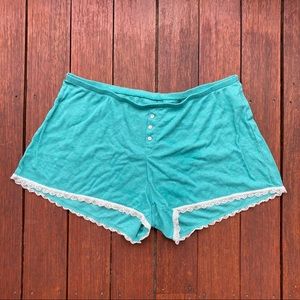 Pajama Shorts Lace Trim